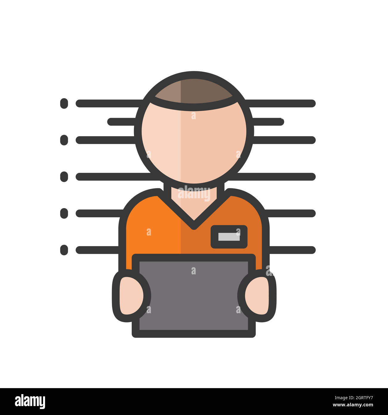 Avatar prigioniero maschio. Personaggio offensore. Utente del profilo, persona. Icona persone. Illustrazione vettoriale Illustrazione Vettoriale