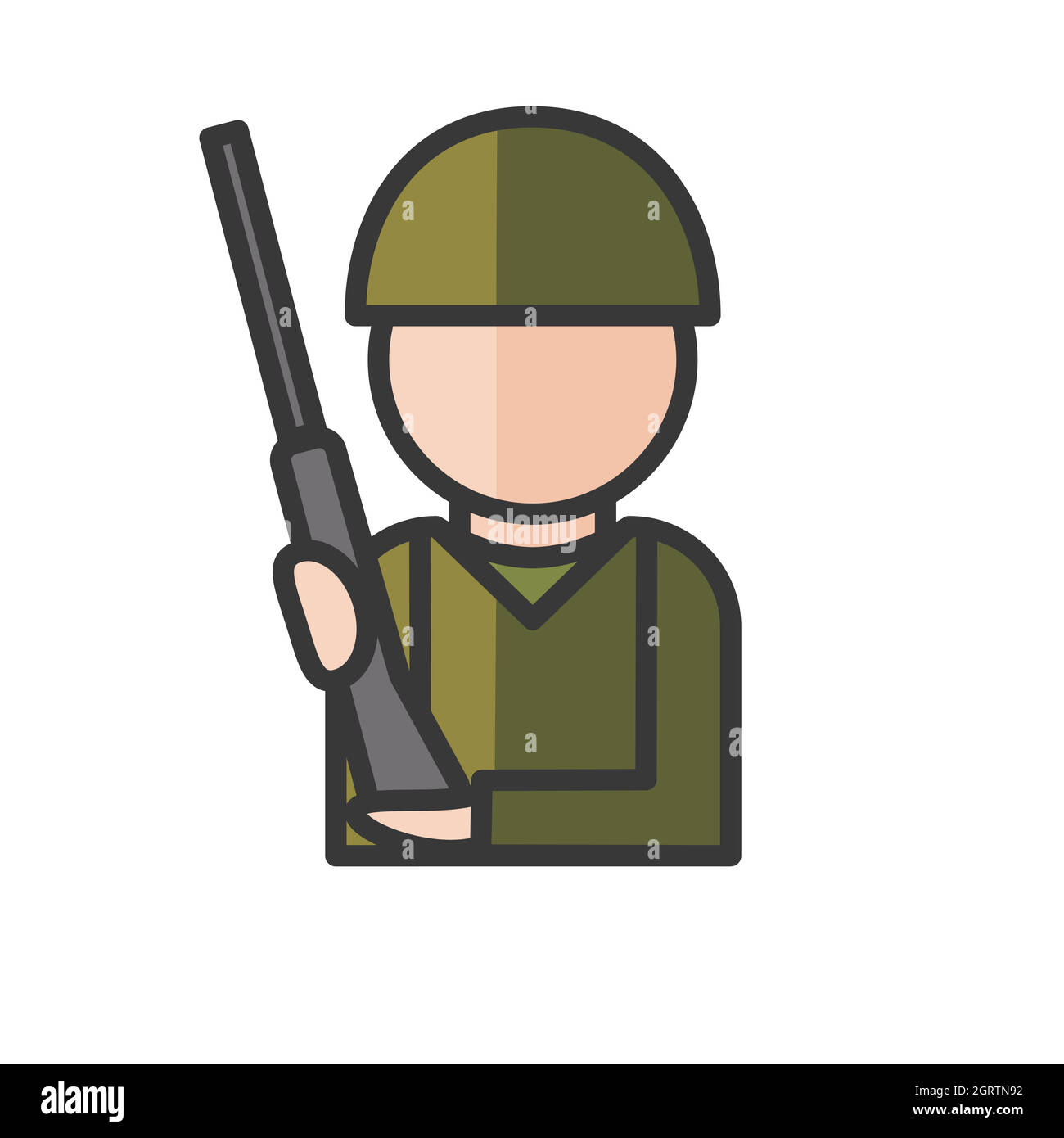 Avatar soldato maschile. Esercito, personaggio militare. Utente del profilo, persona. Icona persone. Illustrazione vettoriale Illustrazione Vettoriale