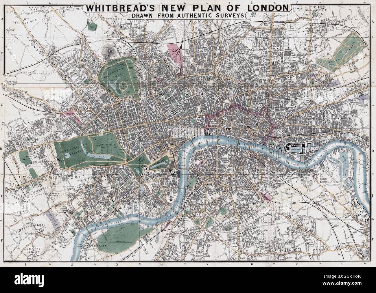 Whitbreads nuovo piano di Londra: Tratto da un'indagine autentica (1853) di J. Whitbread. Potenziata digitalmente. Foto Stock