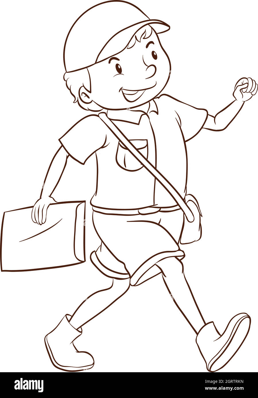 Un postino sorridente Illustrazione Vettoriale