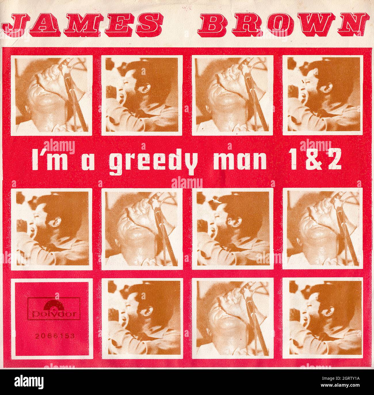 James Brown - sono un pazzo pt. 1 e 2 45 giri/min - copertina Vintage Vinyl Record Foto Stock