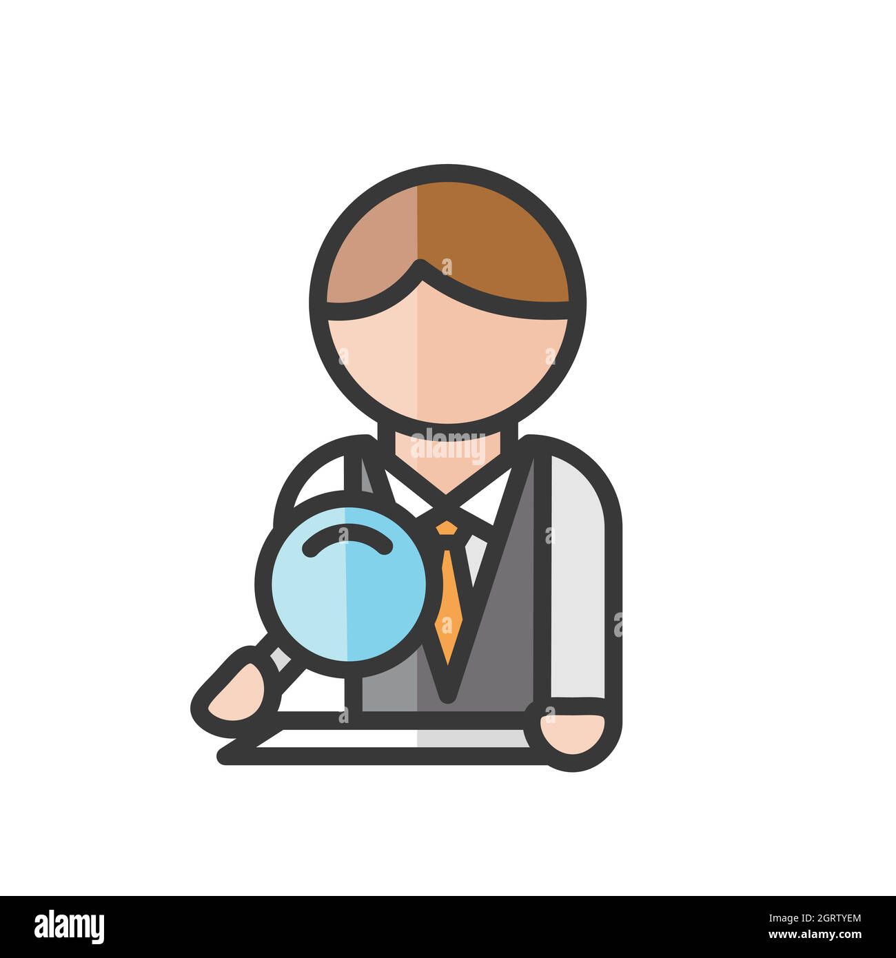 Avatar analista maschile. Uomo che lavora. Economia e affari. Utente del profilo, persona. Icona persone. Illustrazione vettoriale Illustrazione Vettoriale