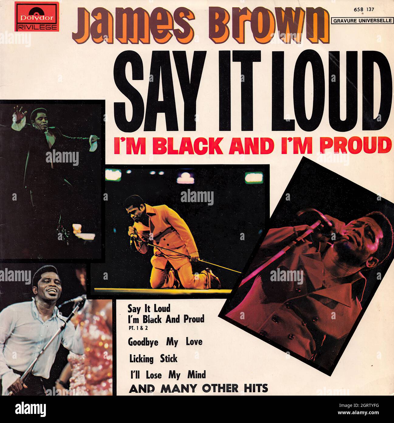 James Brown - Say it Houd, i'm black and i'm fiero - copertina Vintage Vinyl Record Foto Stock