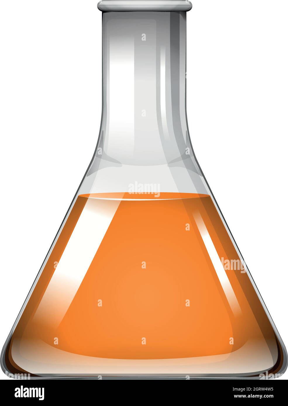 Liquido arancione in bicchiere di vetro Illustrazione Vettoriale