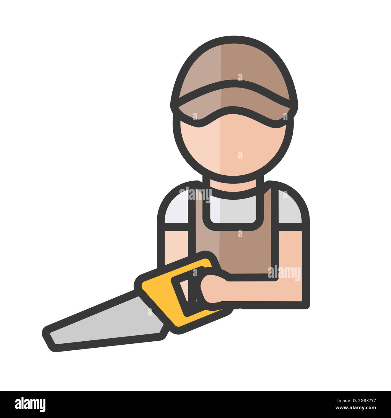 Avatar carpentiere. Uomo che lavora. Utente del profilo, persona. Icona persone. Illustrazione vettoriale Illustrazione Vettoriale