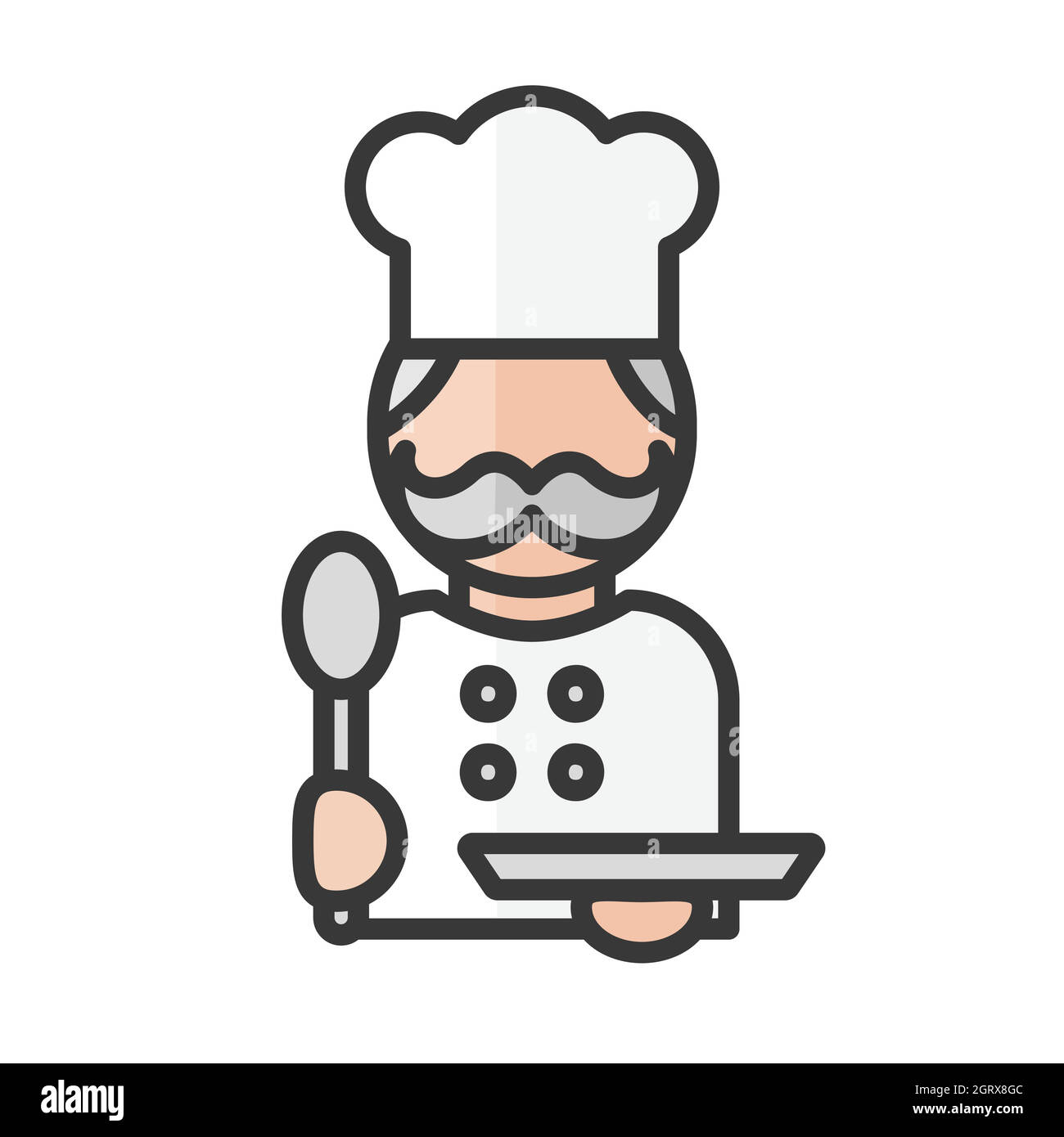 Avatar dello chef. Cuoco uomo che lavora. Servizi di ristorante. Utente del profilo, persona. Icona persone. Illustrazione vettoriale Illustrazione Vettoriale