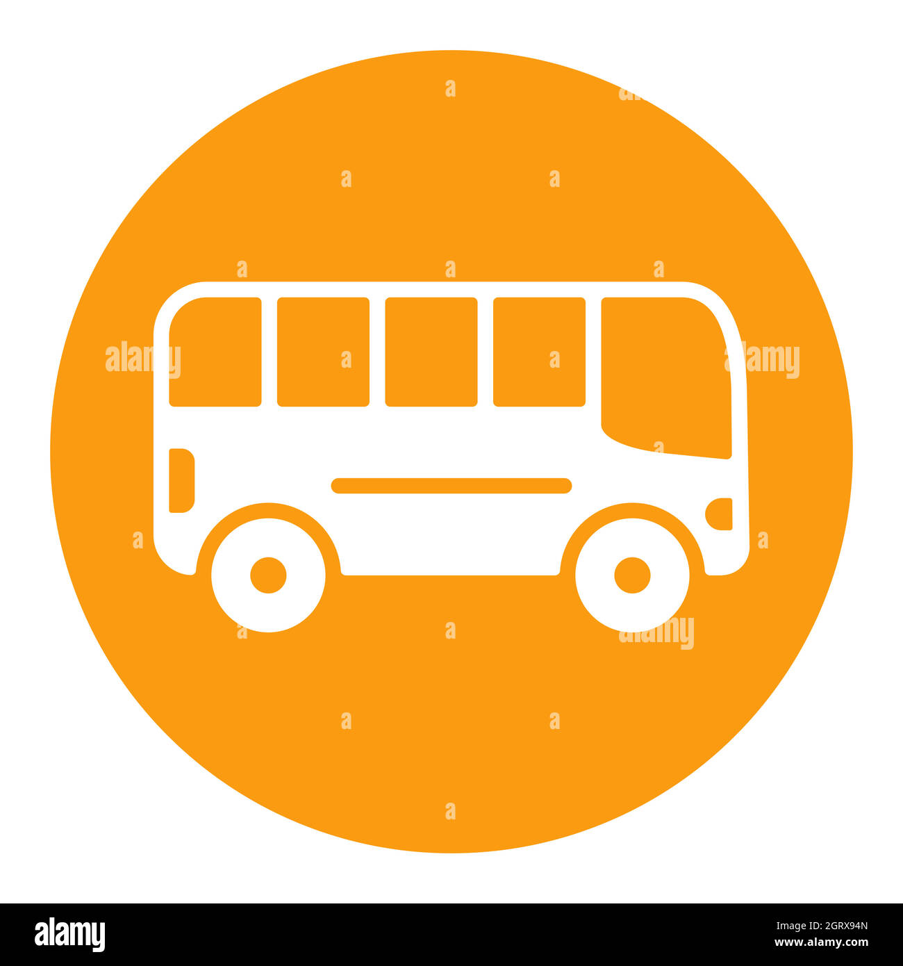 City bus flat vettore bianco glifo icona isolato Illustrazione Vettoriale
