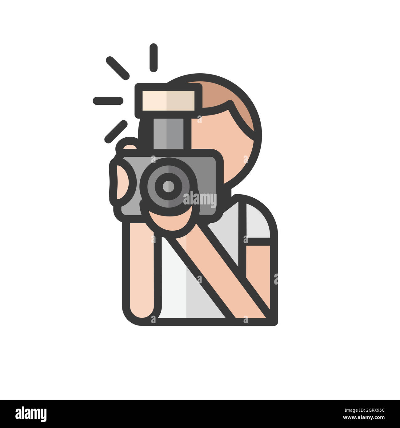 Avatar fotografo maschile. Utente del profilo, persona. Icona persone. Illustrazione vettoriale Illustrazione Vettoriale