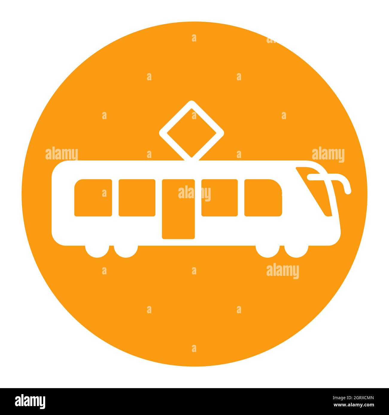 City tram flat vettore bianco glifo icona isolato Illustrazione Vettoriale