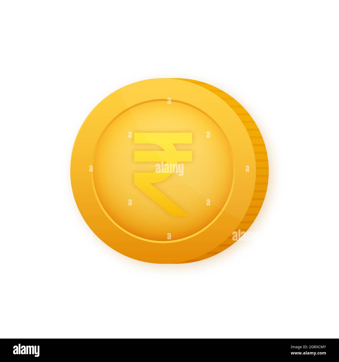 Moneta Rupee, grande design per qualsiasi scopo. Illustrazione vettoriale di stile piatto. Icona valuta. Illustrazione Vettoriale