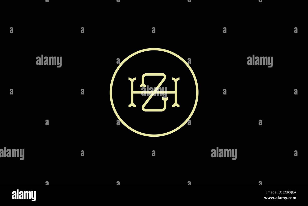 design del logo letters hz con effetto spazio negativo per l'uso con illustrazioni Illustrazione Vettoriale