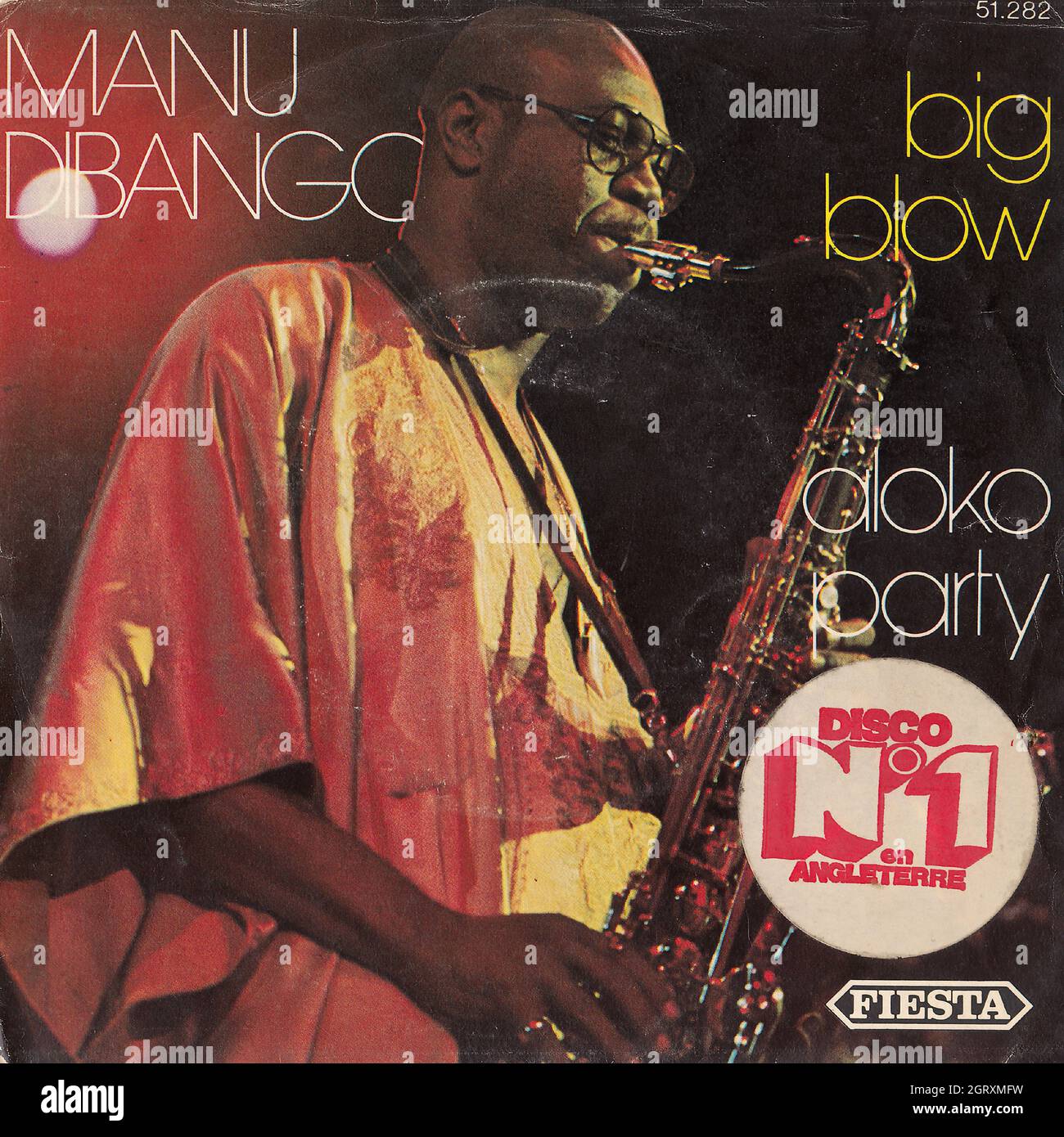 Manu Dibango - Big Blow - Aloko party 45rpm - copertina Vintage Vinyl Record Foto Stock