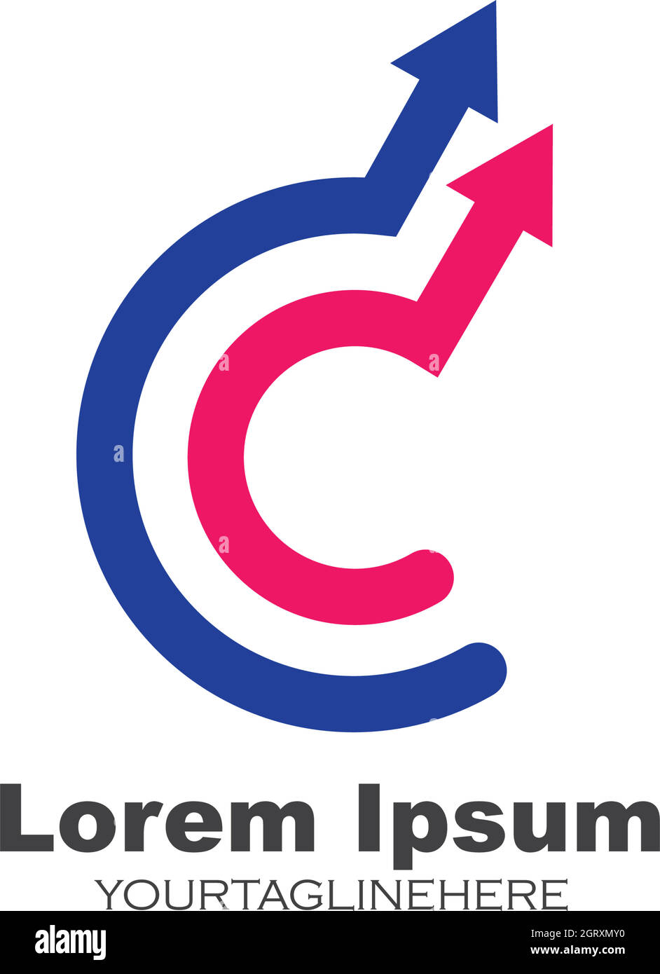 C freccia lettera icona vettore modello logo Illustrazione Vettoriale