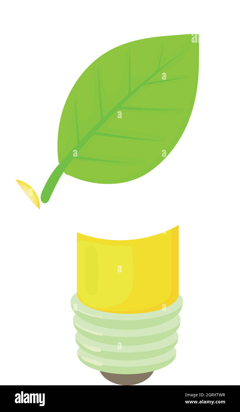 Icona lampada ECO, stile cartoon Illustrazione Vettoriale