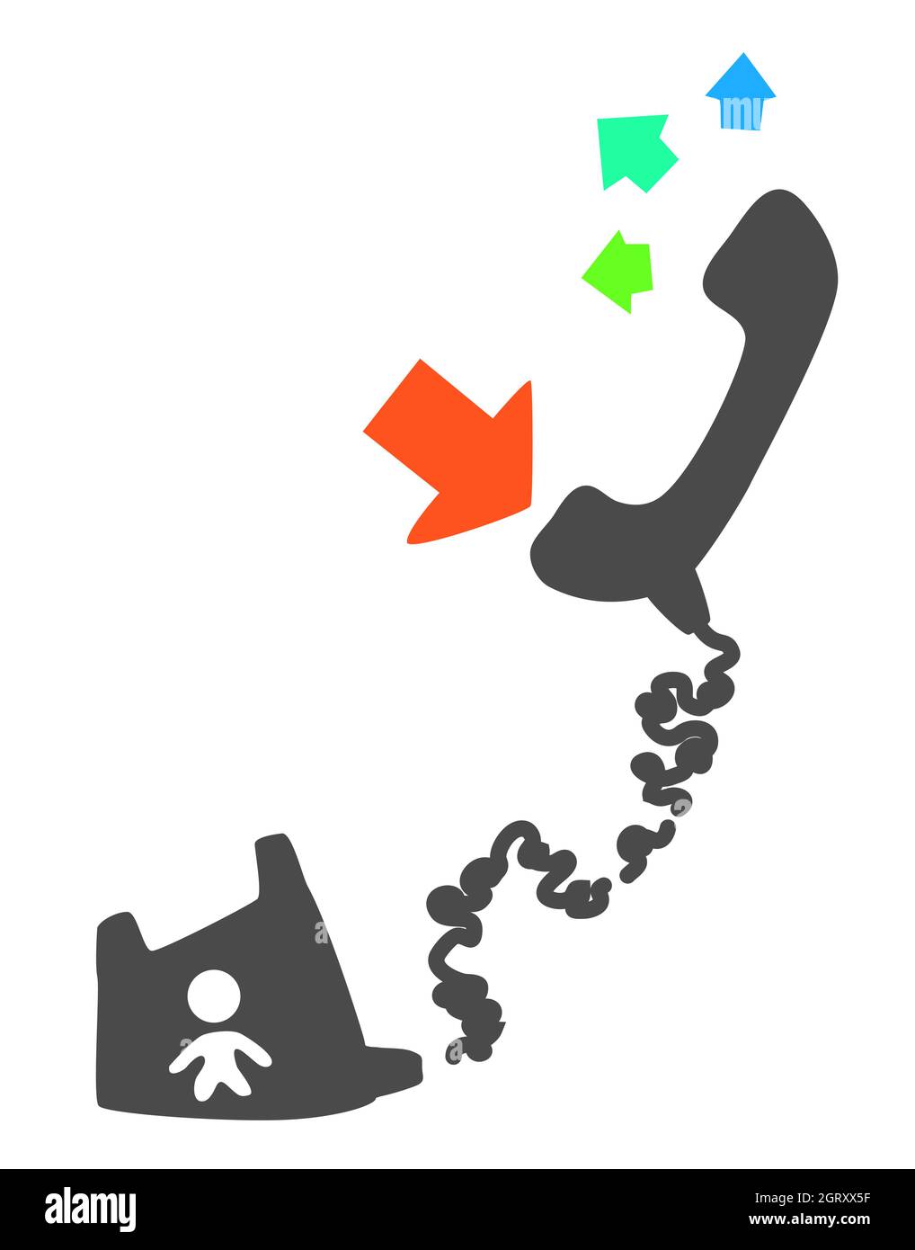 Istruzioni per le chiamate telefoniche cartoon colore illustrazione vettoriale, orizzontale Illustrazione Vettoriale