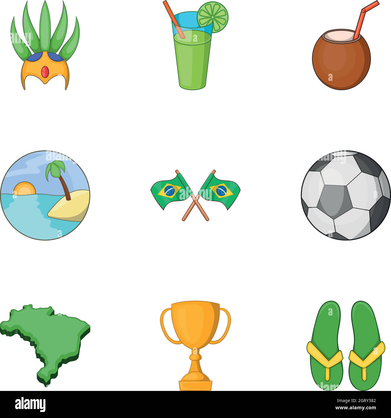 Set di icone tradizionali brasiliane Illustrazione Vettoriale