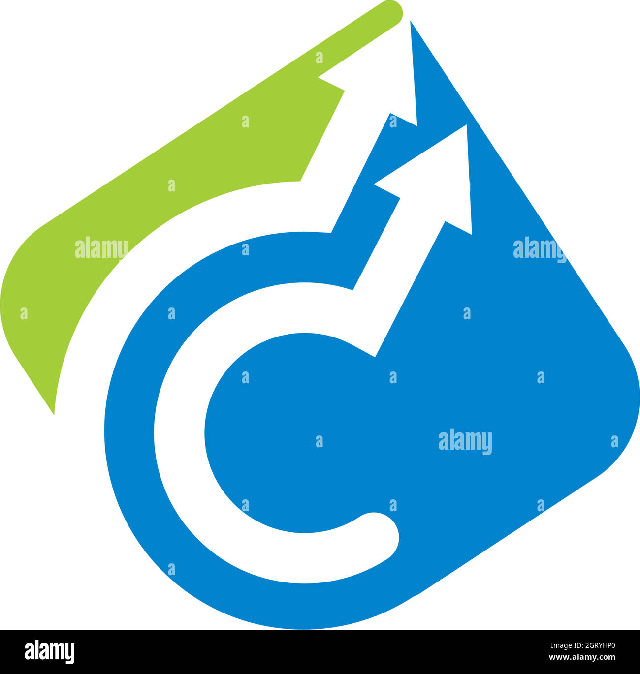 C freccia lettera icona vettore modello logo Illustrazione Vettoriale
