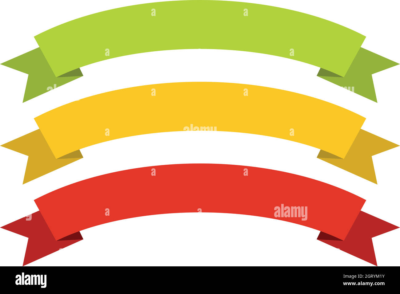 Rosso, giallo, verde ai nastri icona, stile piatto Illustrazione Vettoriale