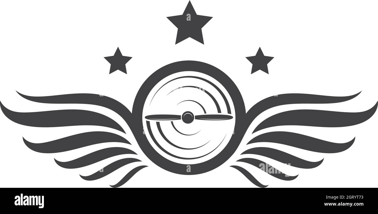 disegno di illustrazione vettoriale del logo dell'aviazione Illustrazione Vettoriale