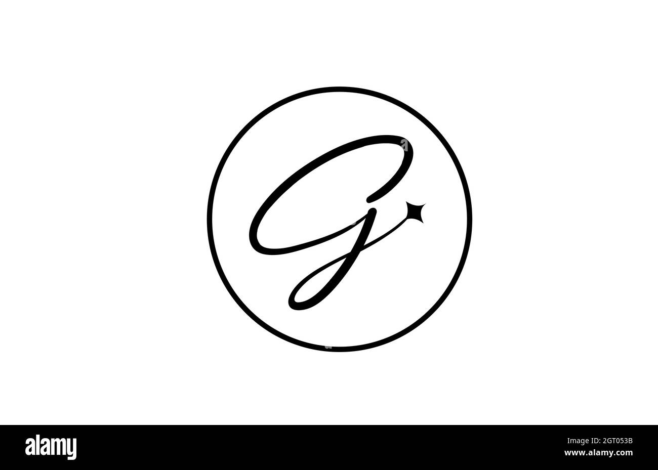 G logo lettera alfabetica per aziende con stella e cerchio. Lettere  semplici ed eleganti per l'azienda. Logo di identità aziendale icona di  branding in bianco e nero Immagine e Vettoriale - Alamy