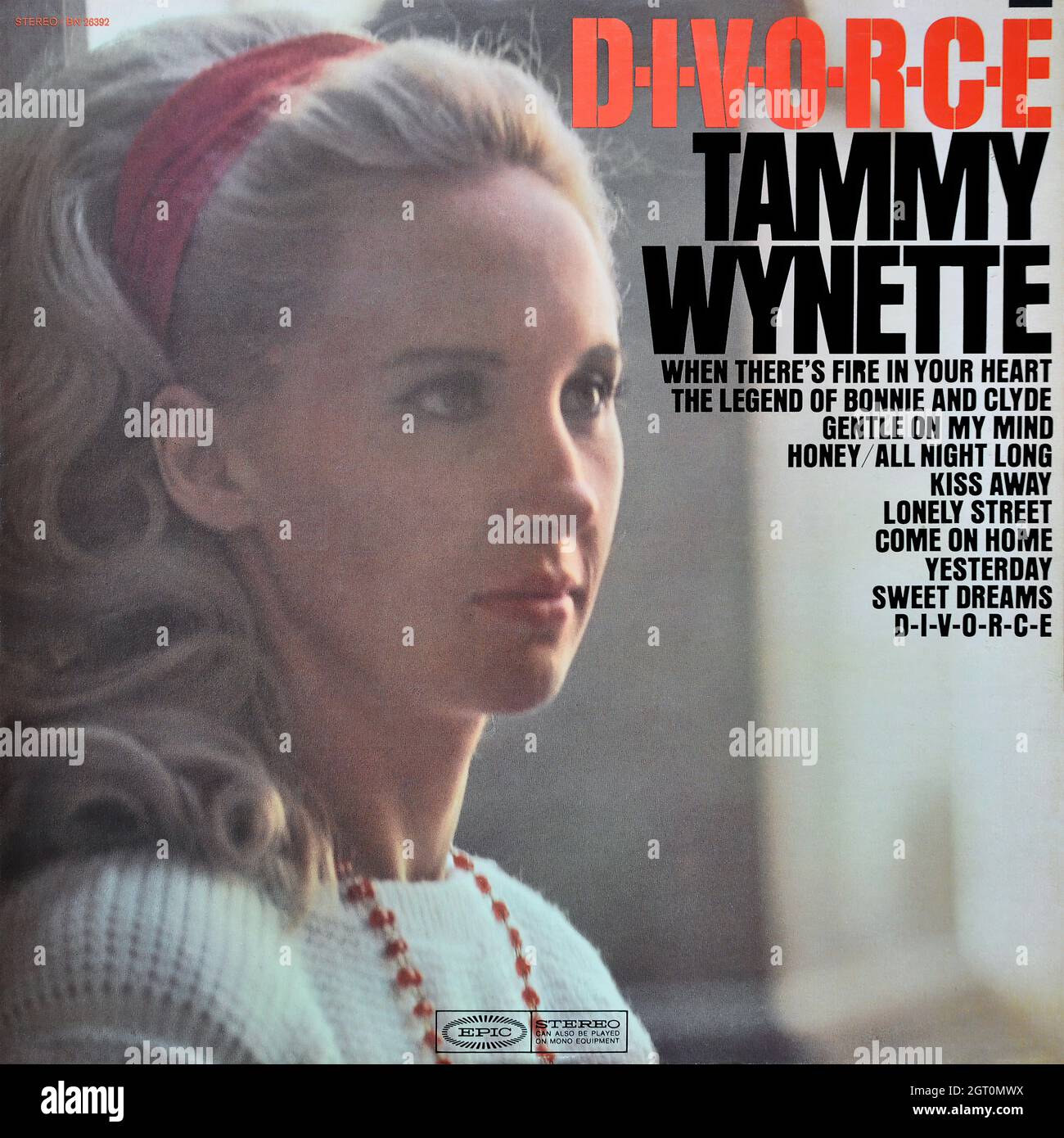 Tammy Wynette D-i-V-o-R-C-e 1968 - Vintage Vinyl 33 giri/min record Foto Stock