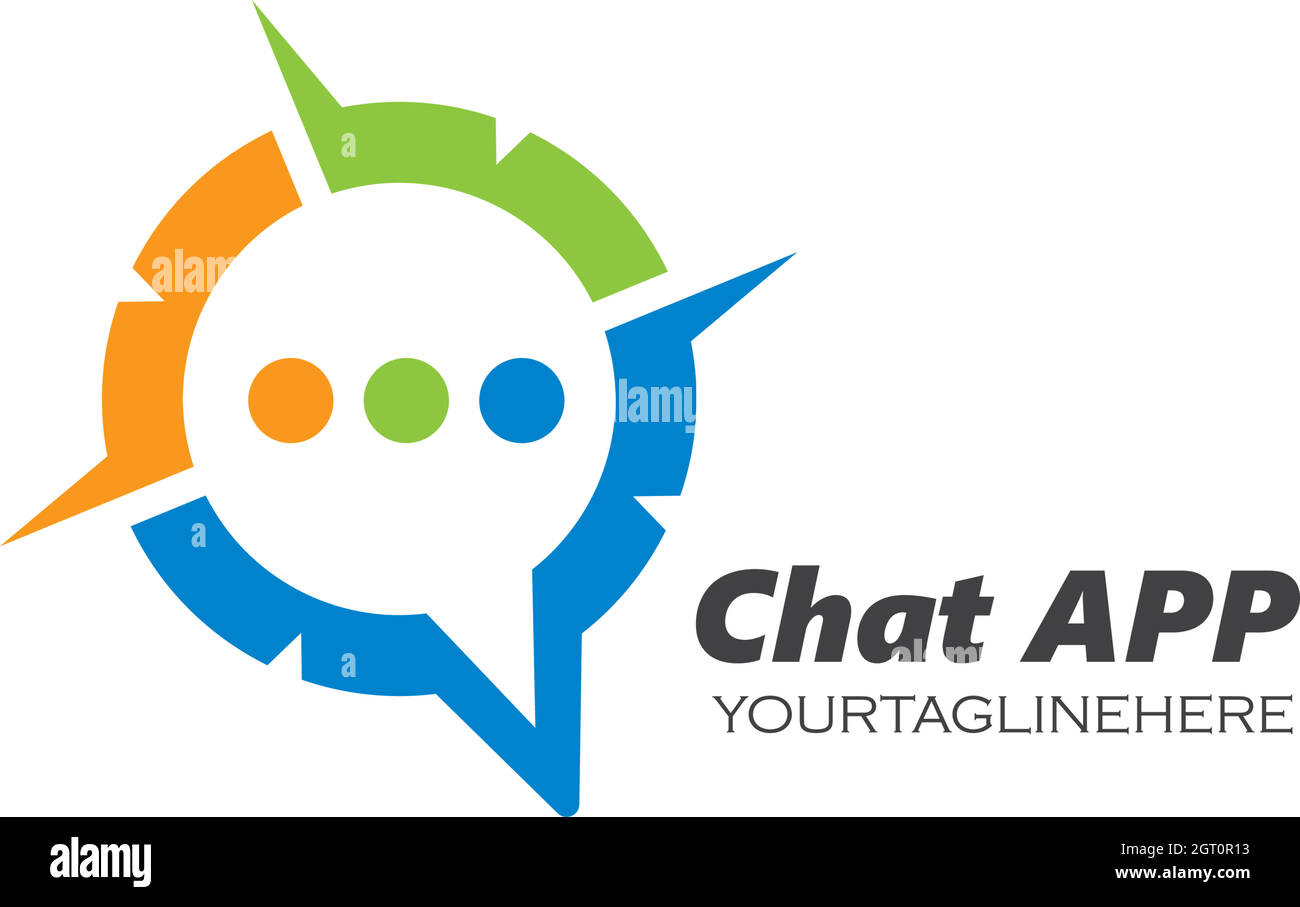 speech bubble compussola concept logo icona vettore Illustrazione Vettoriale