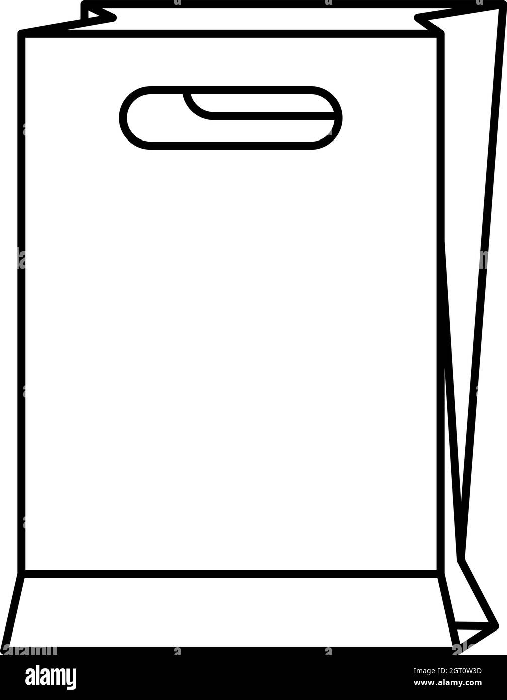 Sacchetto di carta, l'icona di stile di contorno Illustrazione Vettoriale