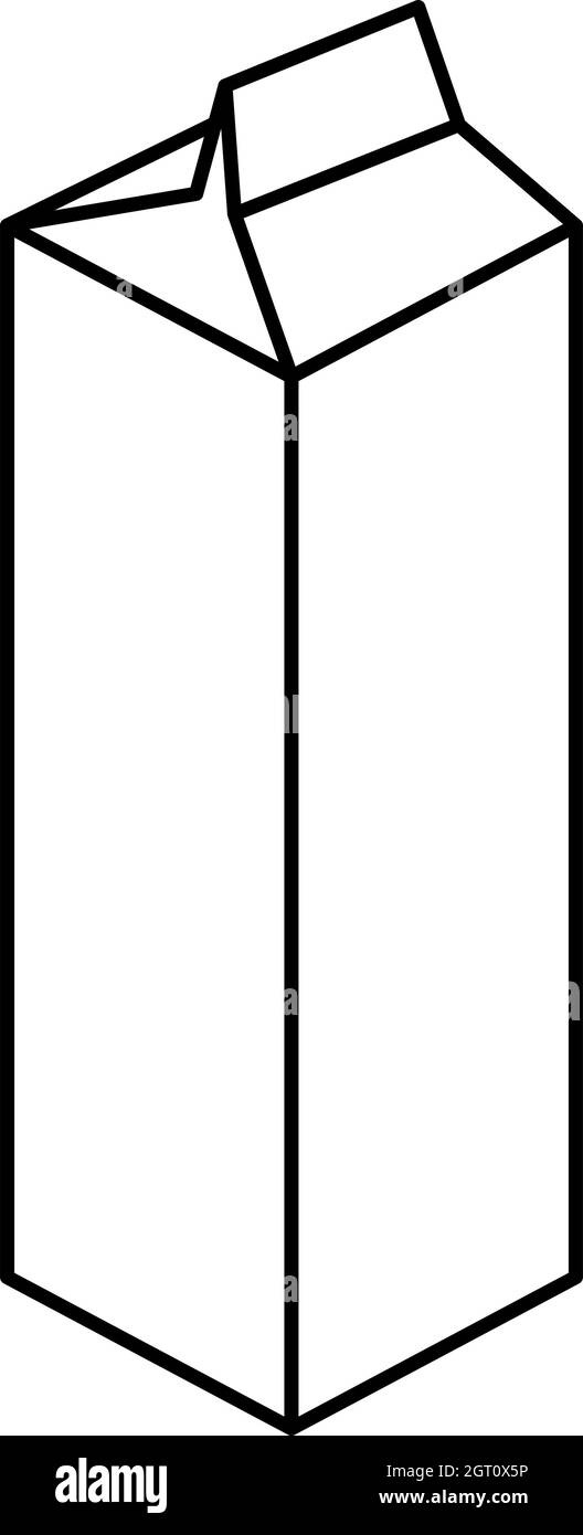 Icona della confezione di carta, stile del contorno Illustrazione Vettoriale