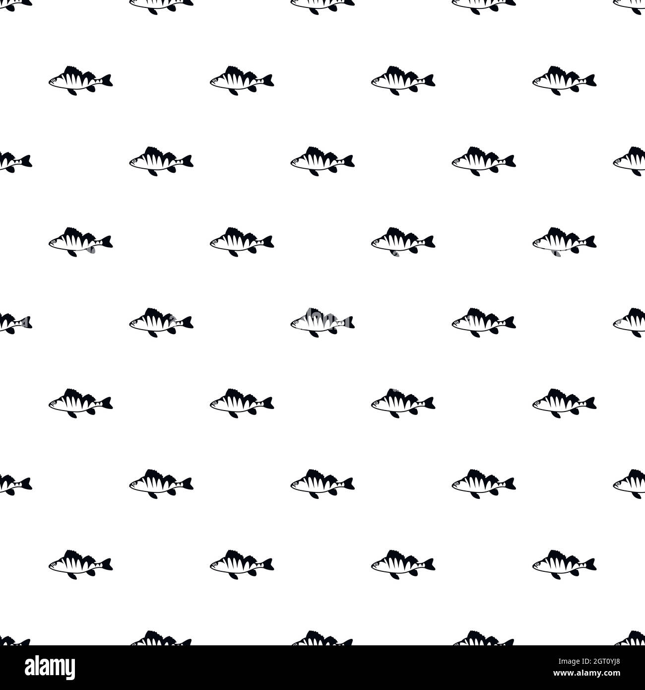 Pesce persico pattern, stile semplice Illustrazione Vettoriale