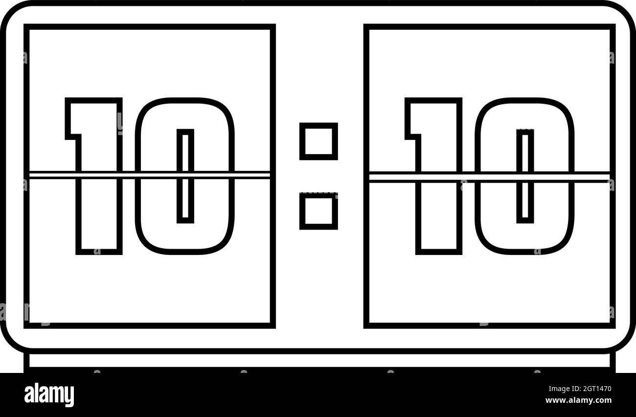 Grande icona orologio digitale, stile contorno Illustrazione Vettoriale