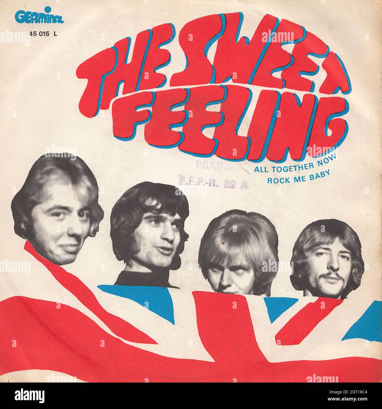 The Sweet Feeling - tutti insieme ora - Rock me baby 45rpm - Vintage Vinyl Record Cover Foto Stock