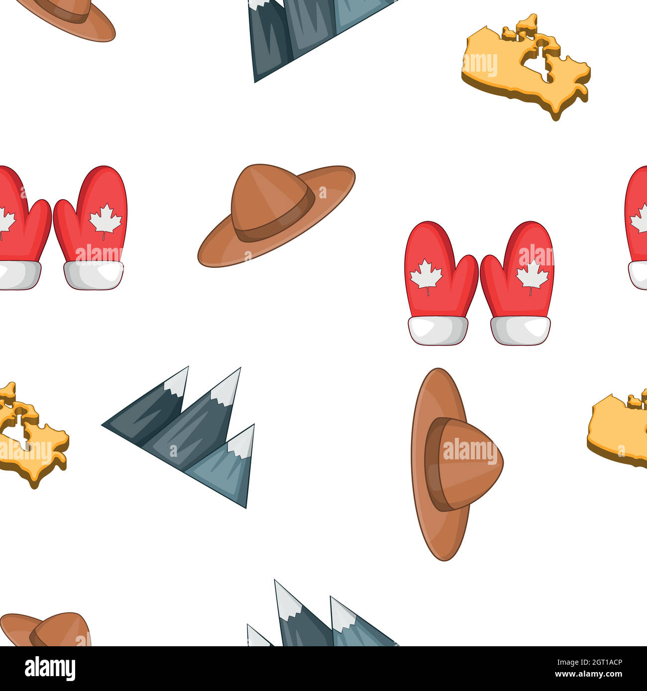 Paese Canada pattern, stile cartoon Illustrazione Vettoriale