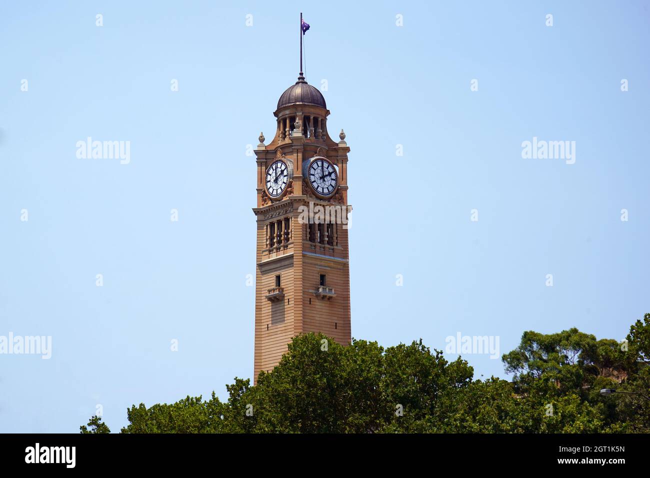 Stazione Centrale Torre dell'Orologio a Sydney. Foto Stock