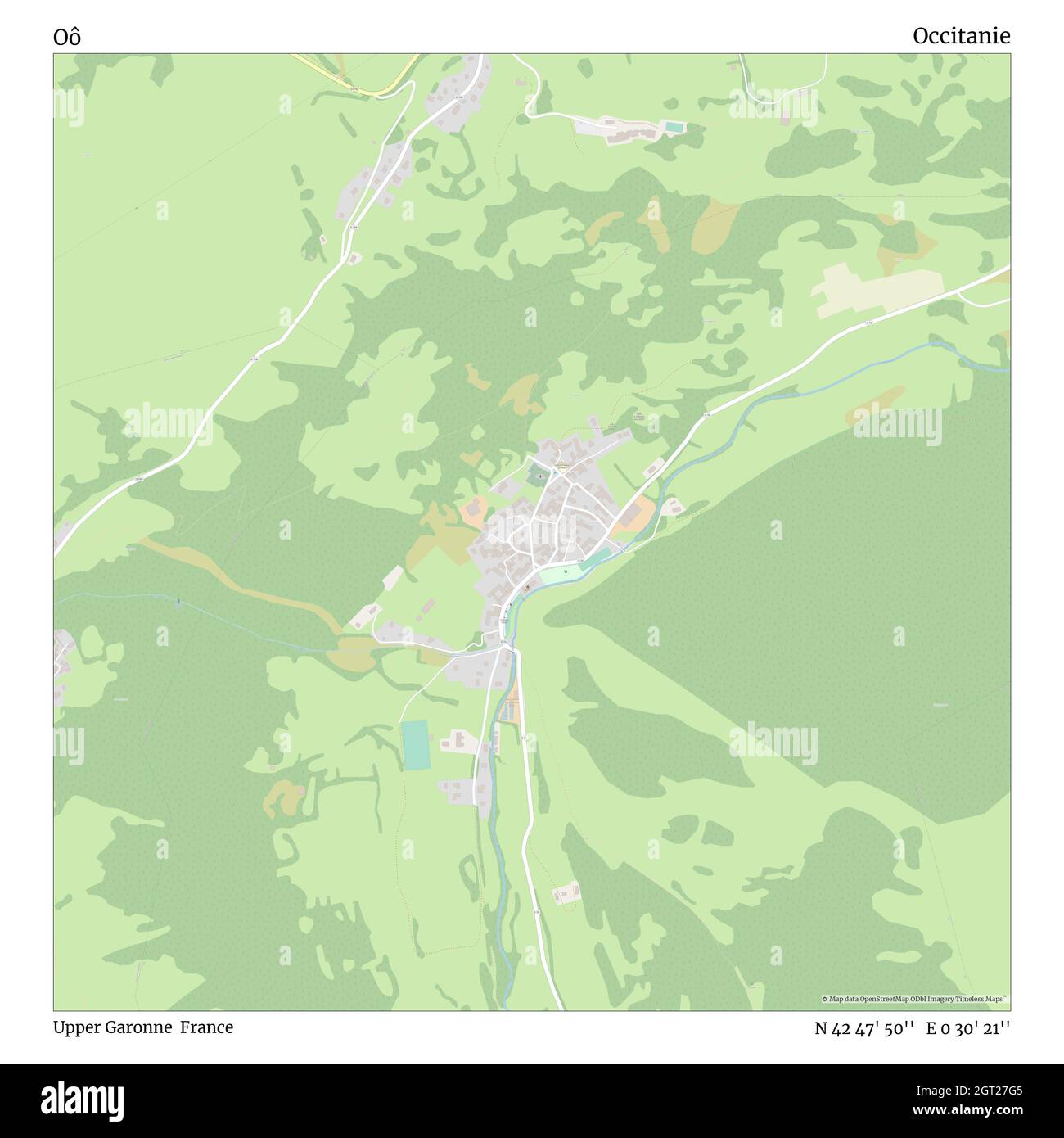 Oô, alta Garonna, Francia, Occitanie, N 42 47' 50'', e 0 30' 21''', mappa, mappa senza tempo pubblicata nel 2021. Viaggiatori, esploratori e avventurieri come Florence Nightingale, David Livingstone, Ernest Shackleton, Lewis and Clark e Sherlock Holmes si sono affidati alle mappe per pianificare i viaggi verso gli angoli più remoti del mondo, Timeless Maps sta mappando la maggior parte delle località del mondo, mostrando il successo di grandi sogni Foto Stock