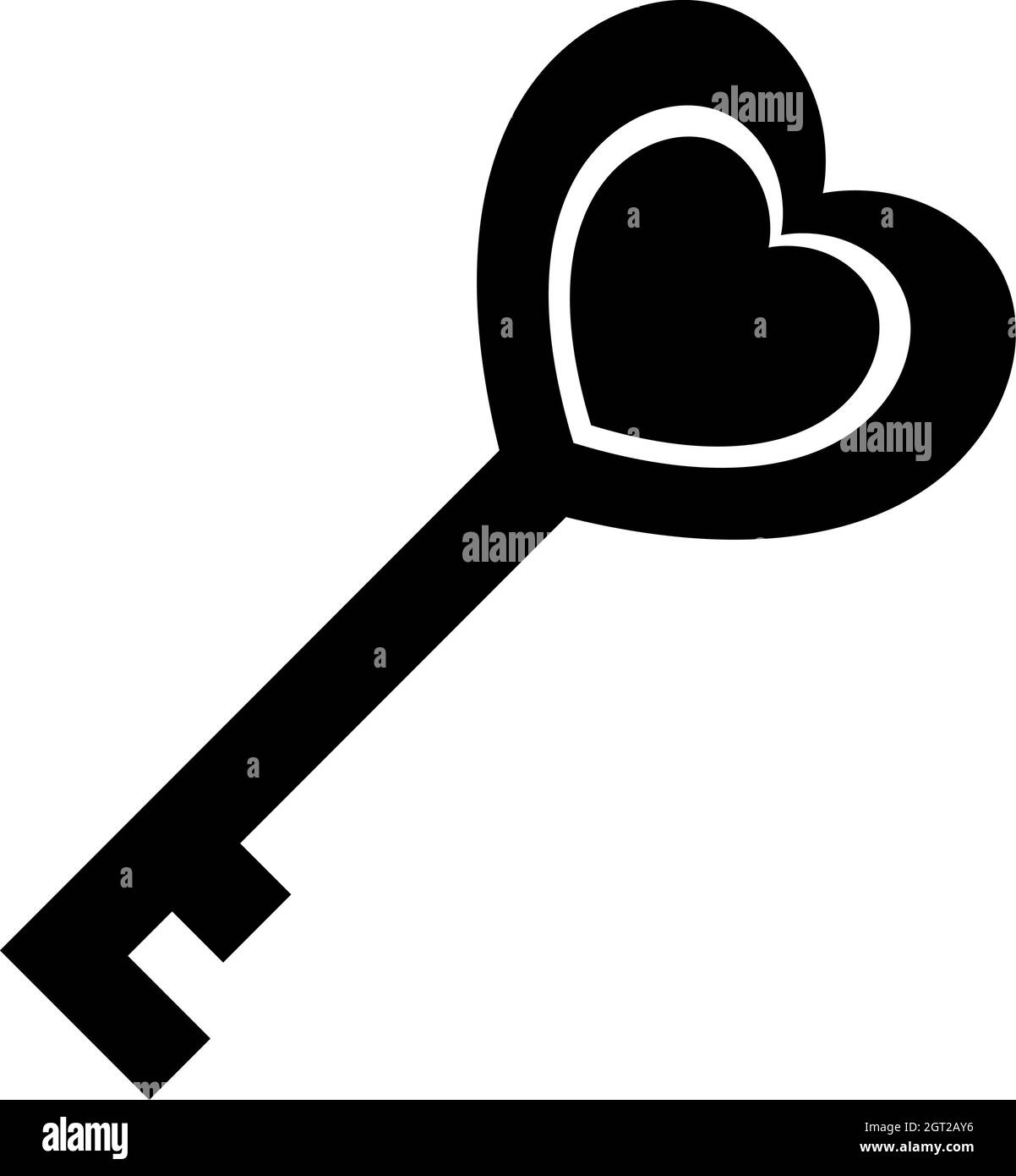 Amore icona a chiave, stile semplice Illustrazione Vettoriale