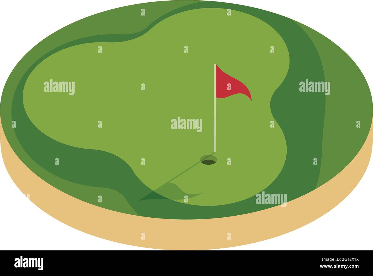 Campo da golf icona, stile cartoon Illustrazione Vettoriale