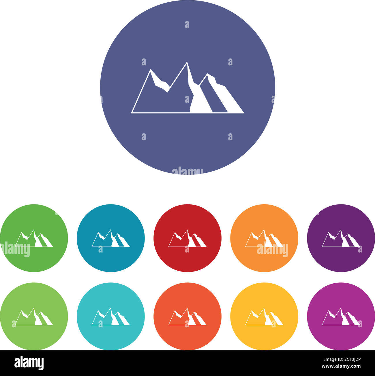 Montagne impostare icone Illustrazione Vettoriale