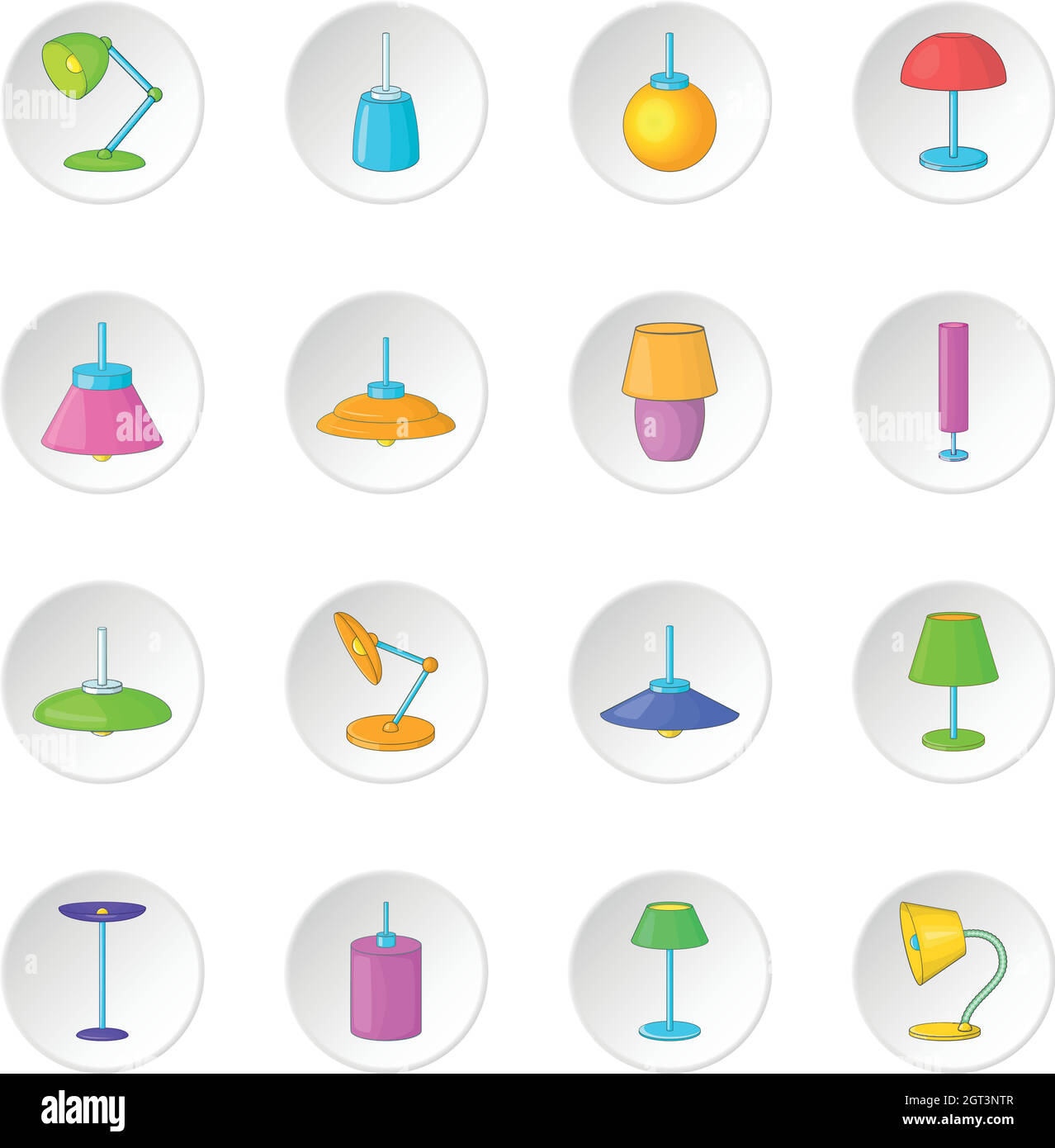 Set di icone lampada Illustrazione Vettoriale