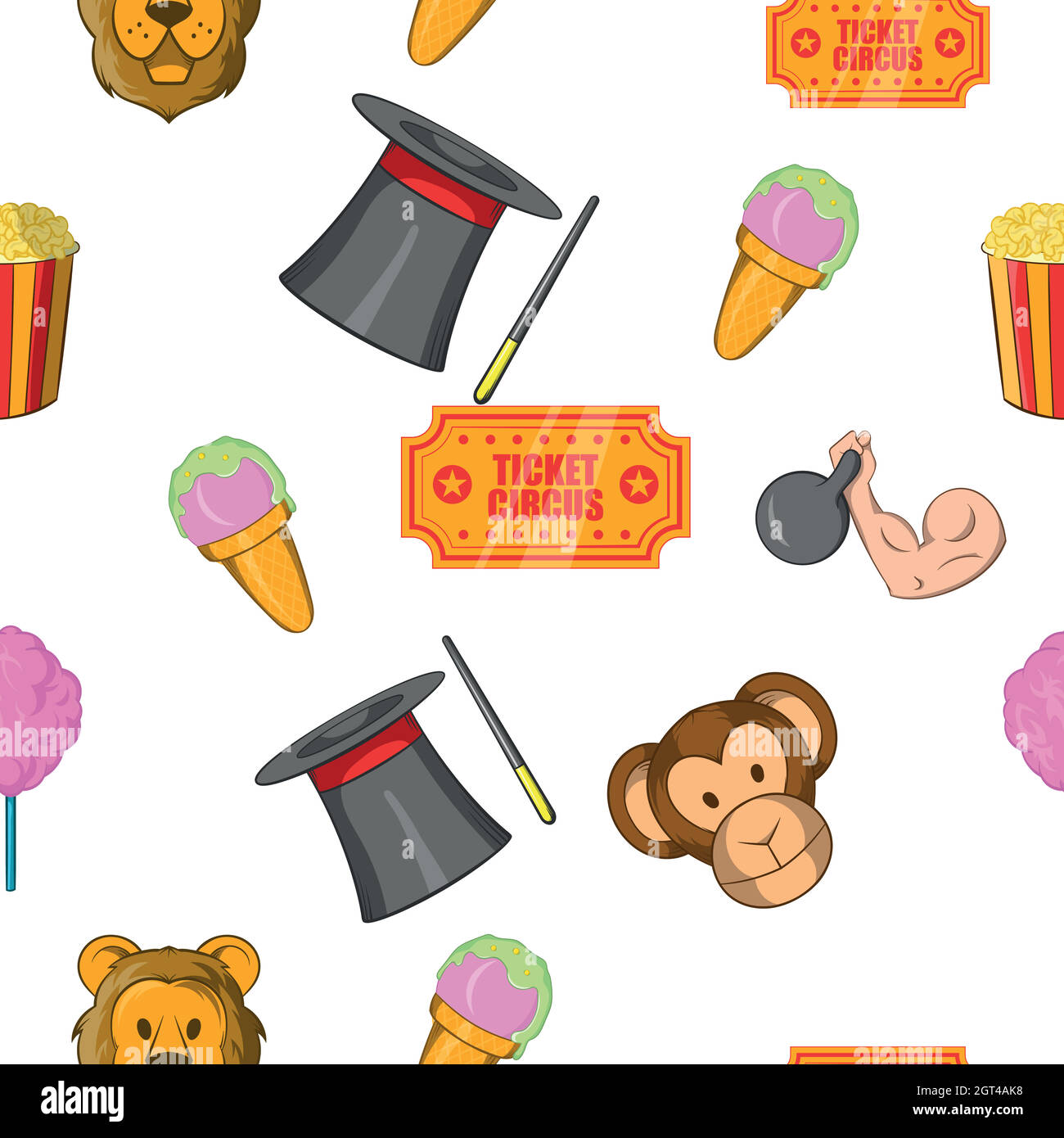 Circus chapiteau pattern, stile cartoon Illustrazione Vettoriale