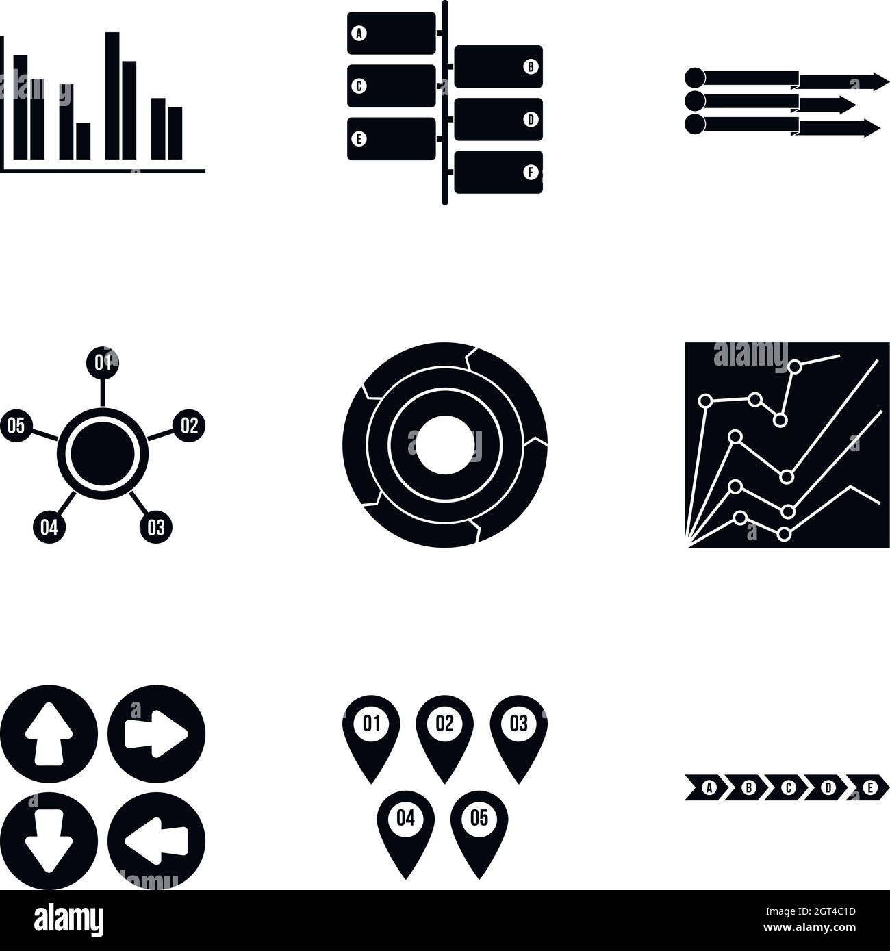 Idea icone business set, stile semplice Illustrazione Vettoriale