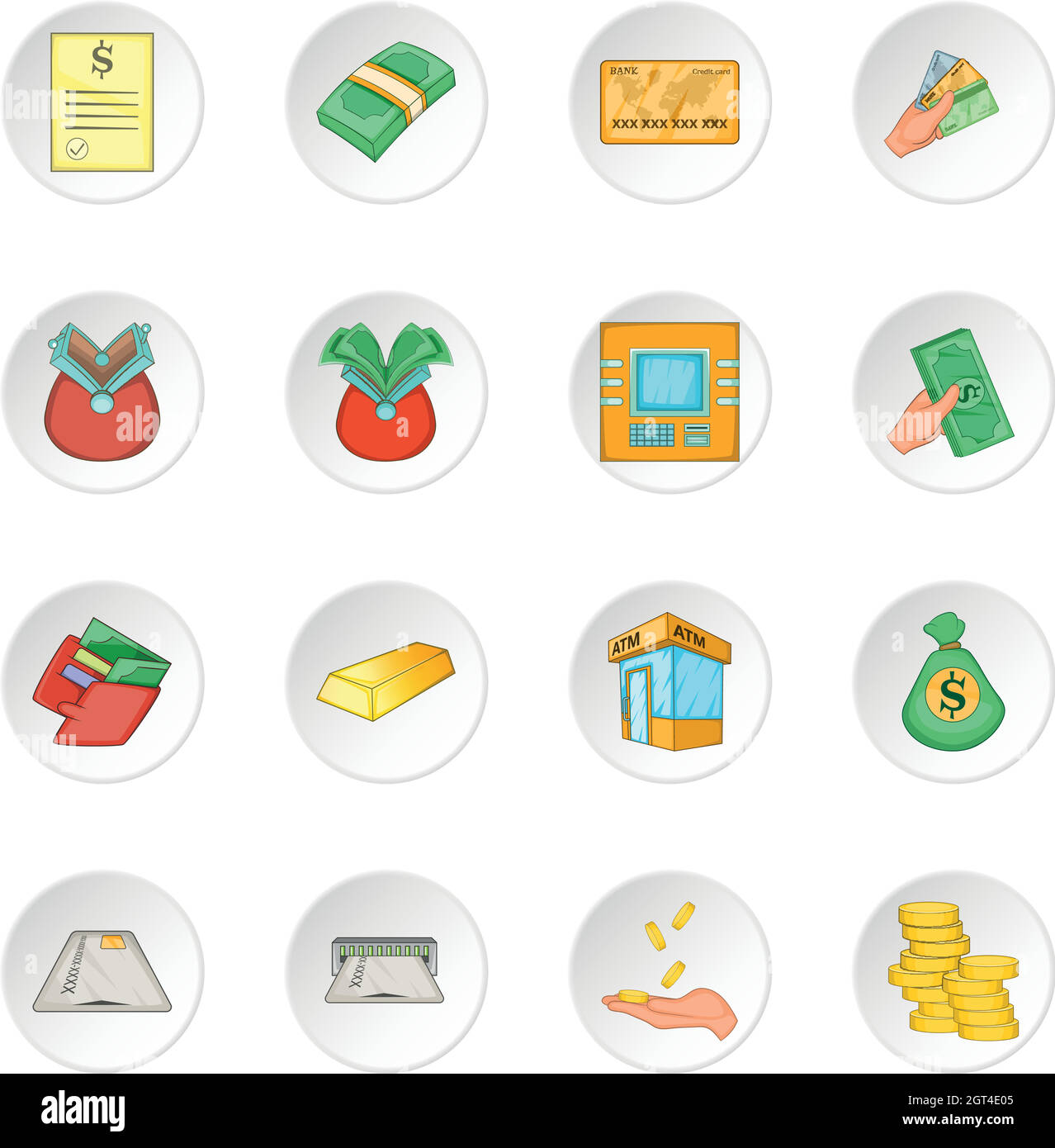 Prestito della banca di credito set di icone Illustrazione Vettoriale