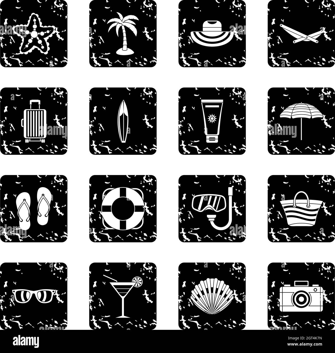 Riposo estivo set di icone Illustrazione Vettoriale