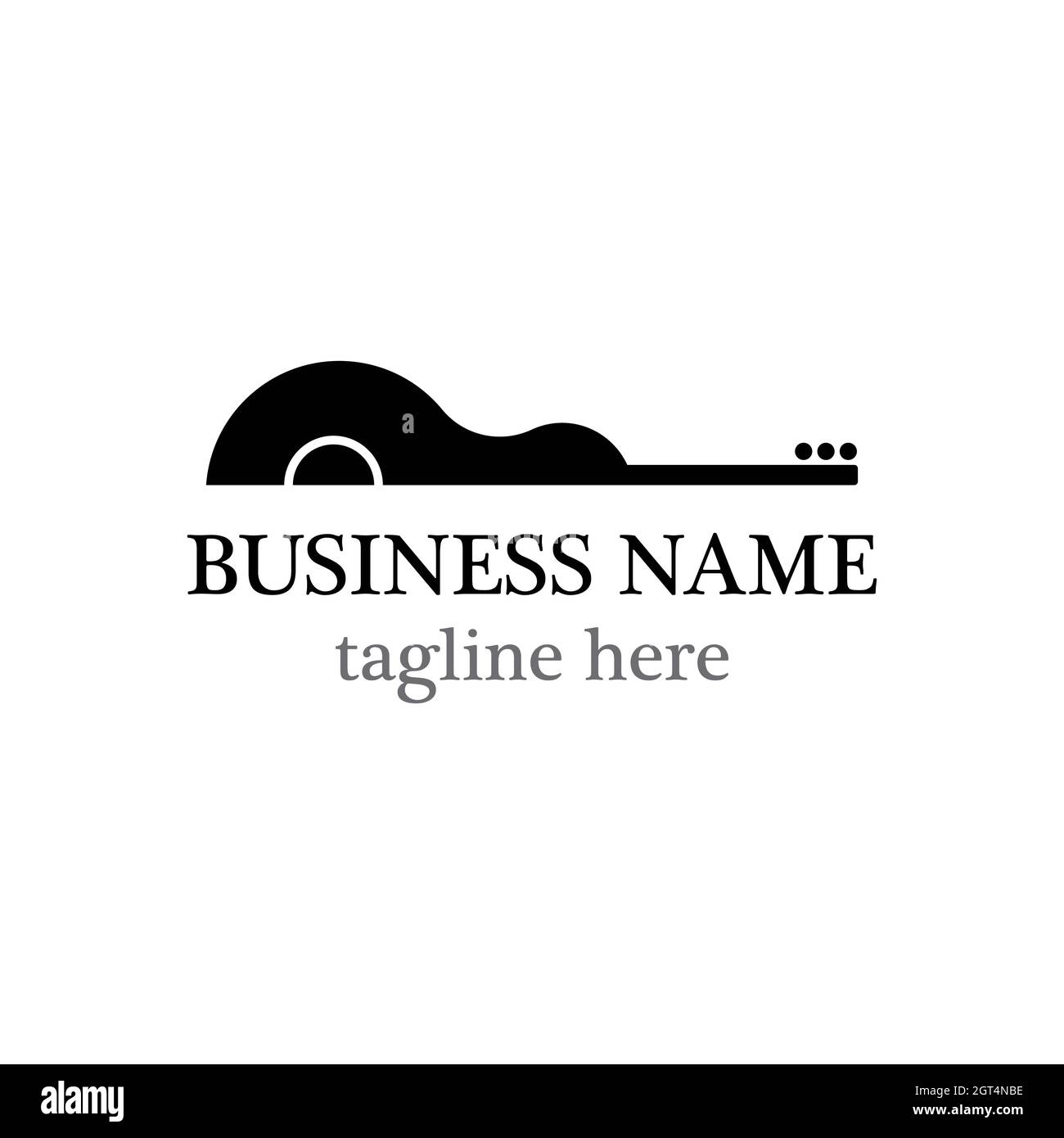 Design di icone vettoriali per il logo della chitarra Foto Stock