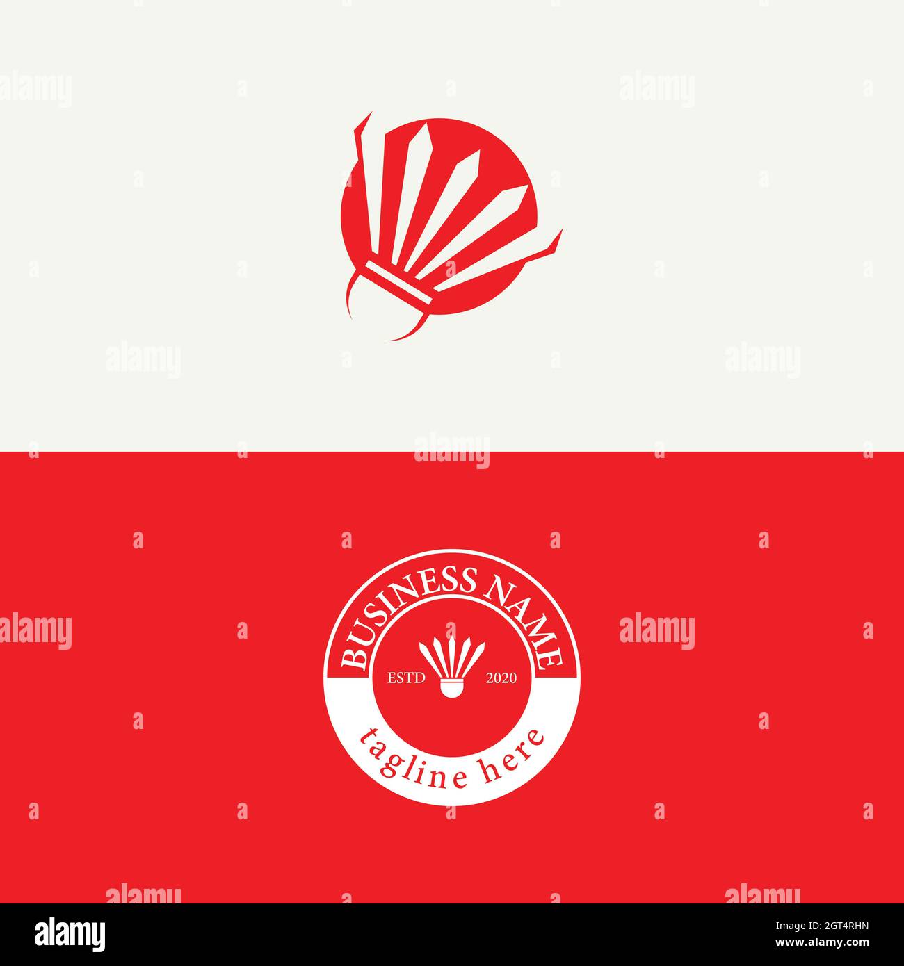 Logo badminton modello vettoriale icona design Foto Stock
