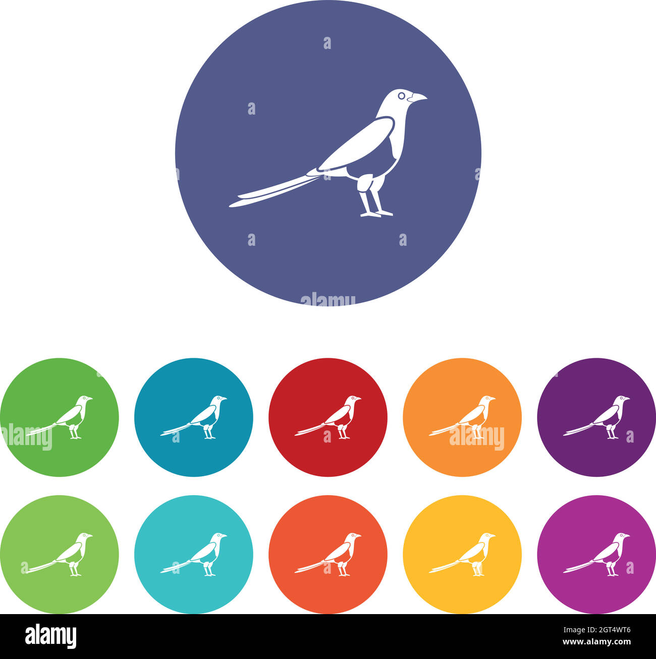 Icone del set di immagini di uccelli Illustrazione Vettoriale