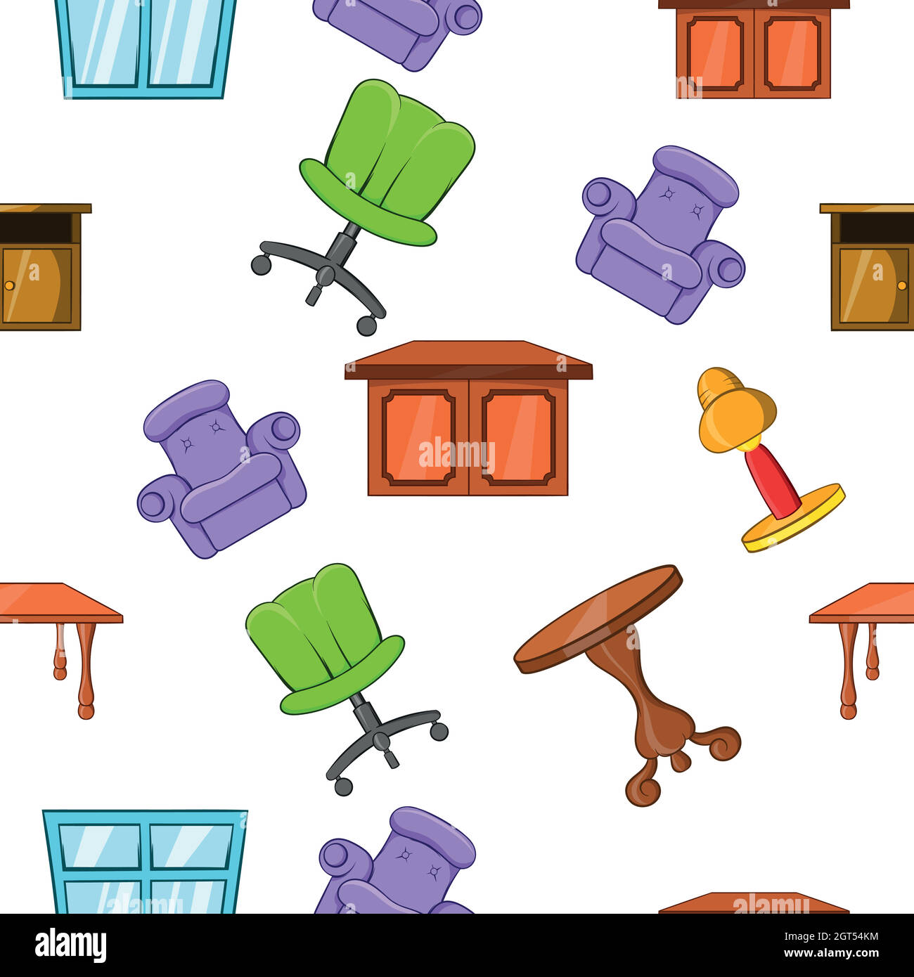 Modello di arredamento, stile cartoon Illustrazione Vettoriale