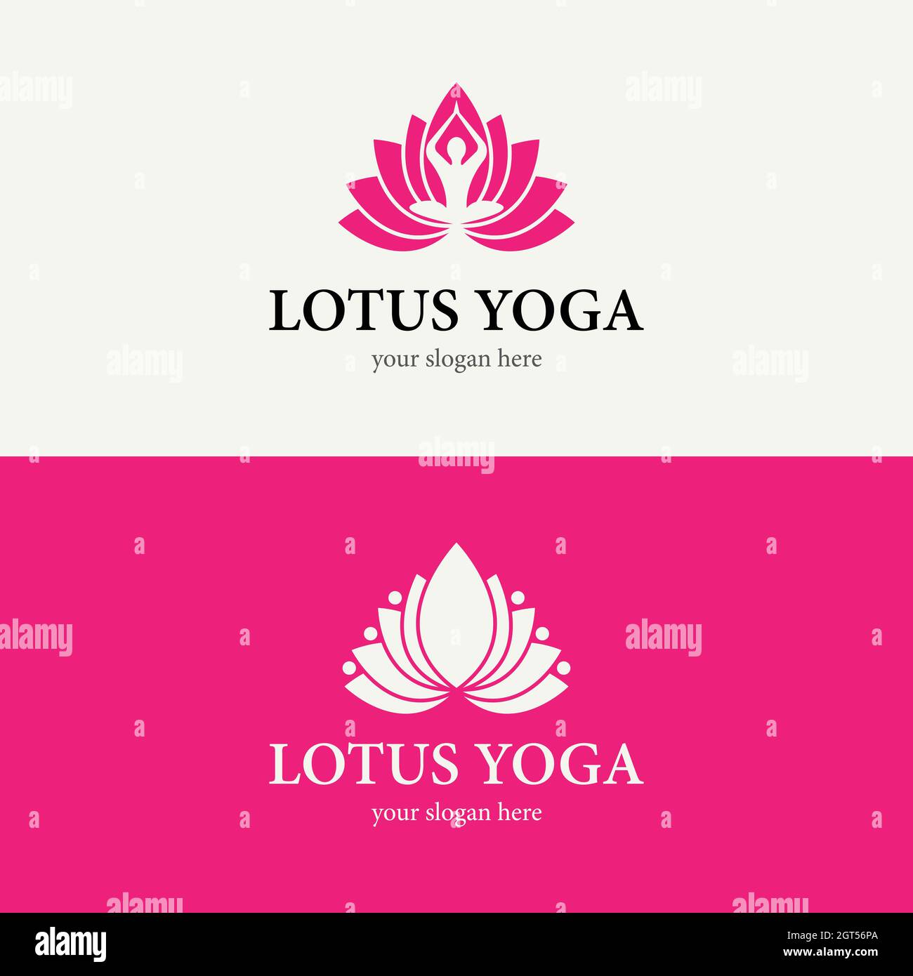 Logo Lotus yoga modello icona design Foto Stock