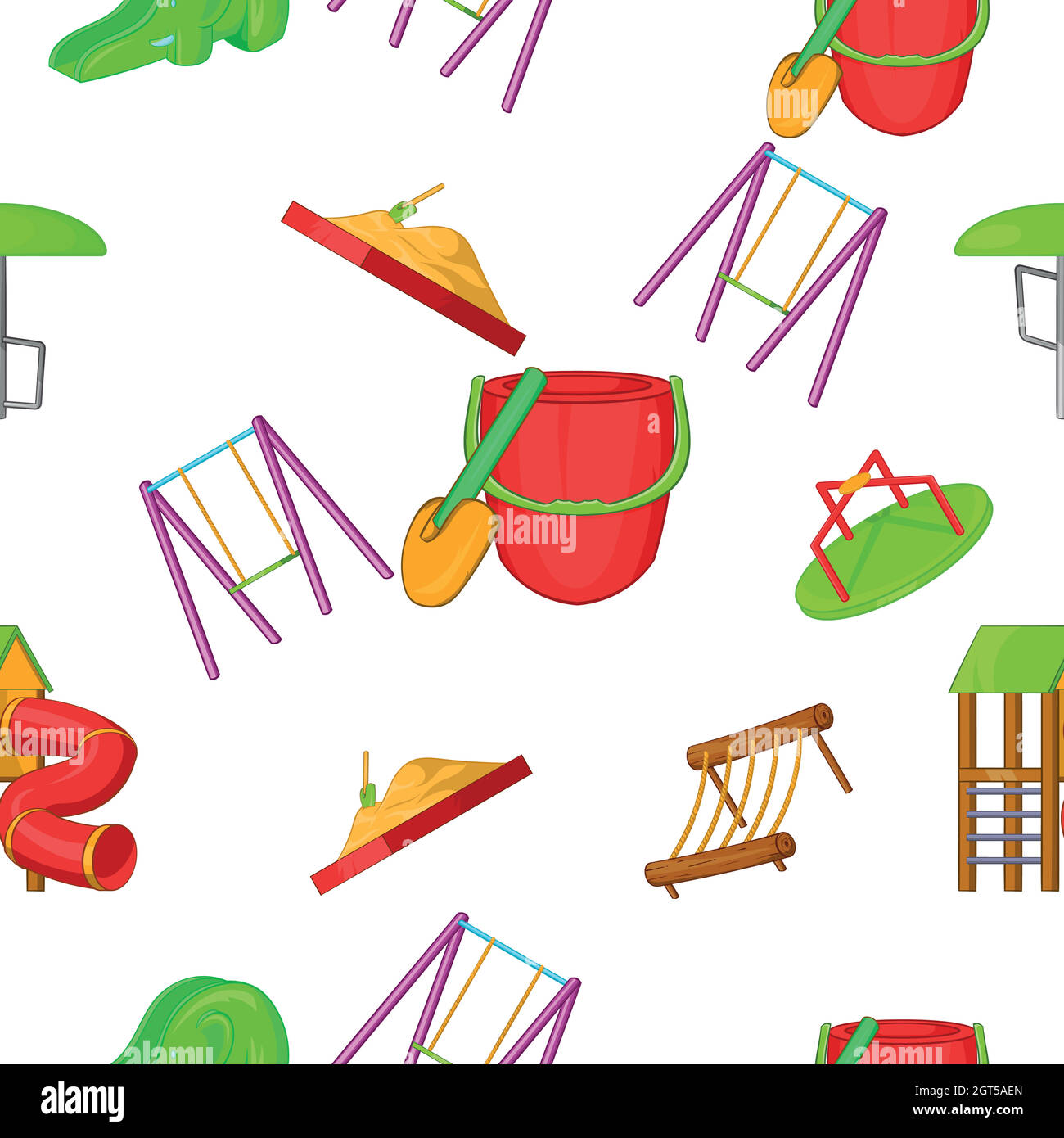 Intrattenimento per bambini pattern, stile cartoon Illustrazione Vettoriale