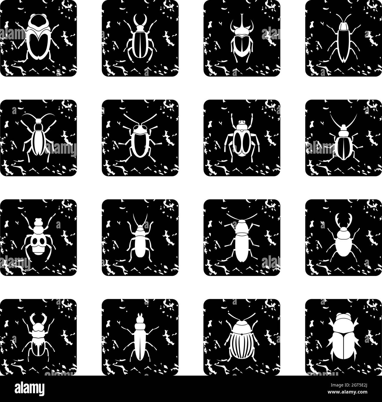 Set di icone di bug Illustrazione Vettoriale