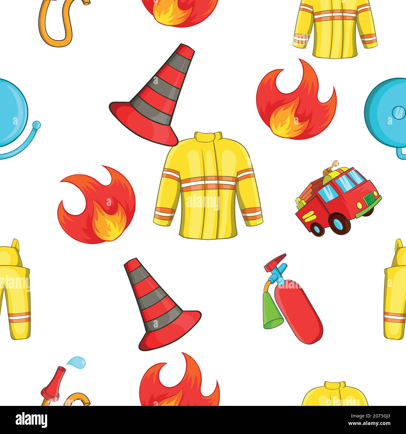 La protezione dal fuoco di pattern, stile cartoon Illustrazione Vettoriale